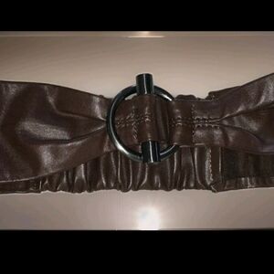 Brown Leather Belt, Wide with Titanium Buckle and Soft Buttery Leather, S